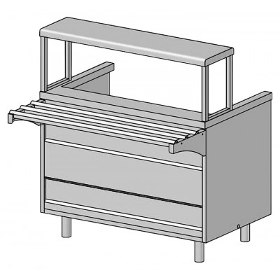 Прилавок-мармит 1-х блюд ЦМИ Волга ПМ1нп (1120х700(1030)х1240 мм)
