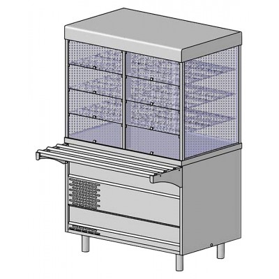Прилавок-витрина холодильный ЦМИ Волга ПВХ (1120х700(1030)х1720 мм)