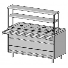 Прилавок-мармит 2-х блюд ЦМИ Волга ПМ2нп2 (1500х700(1030)х1480 мм)