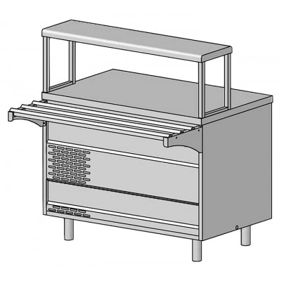 Прилавок с охлаждаемой столешницей ЦМИ Волга ПОСнп (1500х700(1030)х1240 мм)