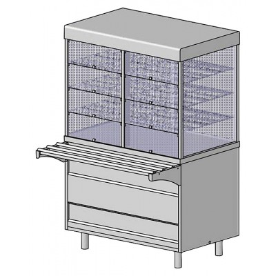 Прилавок-витрина тепловой ЦМИ Волга ПВТ (1120х700(1030)х1720 мм)
