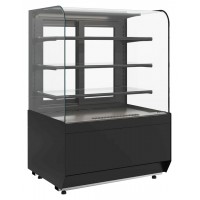 Витрина кондитерская Carboma Radius KR70 VM 1,3-2 Standard открытая (Techno 9005)